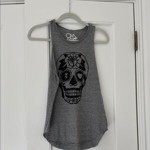 Chaser Gray Skull Tank Top